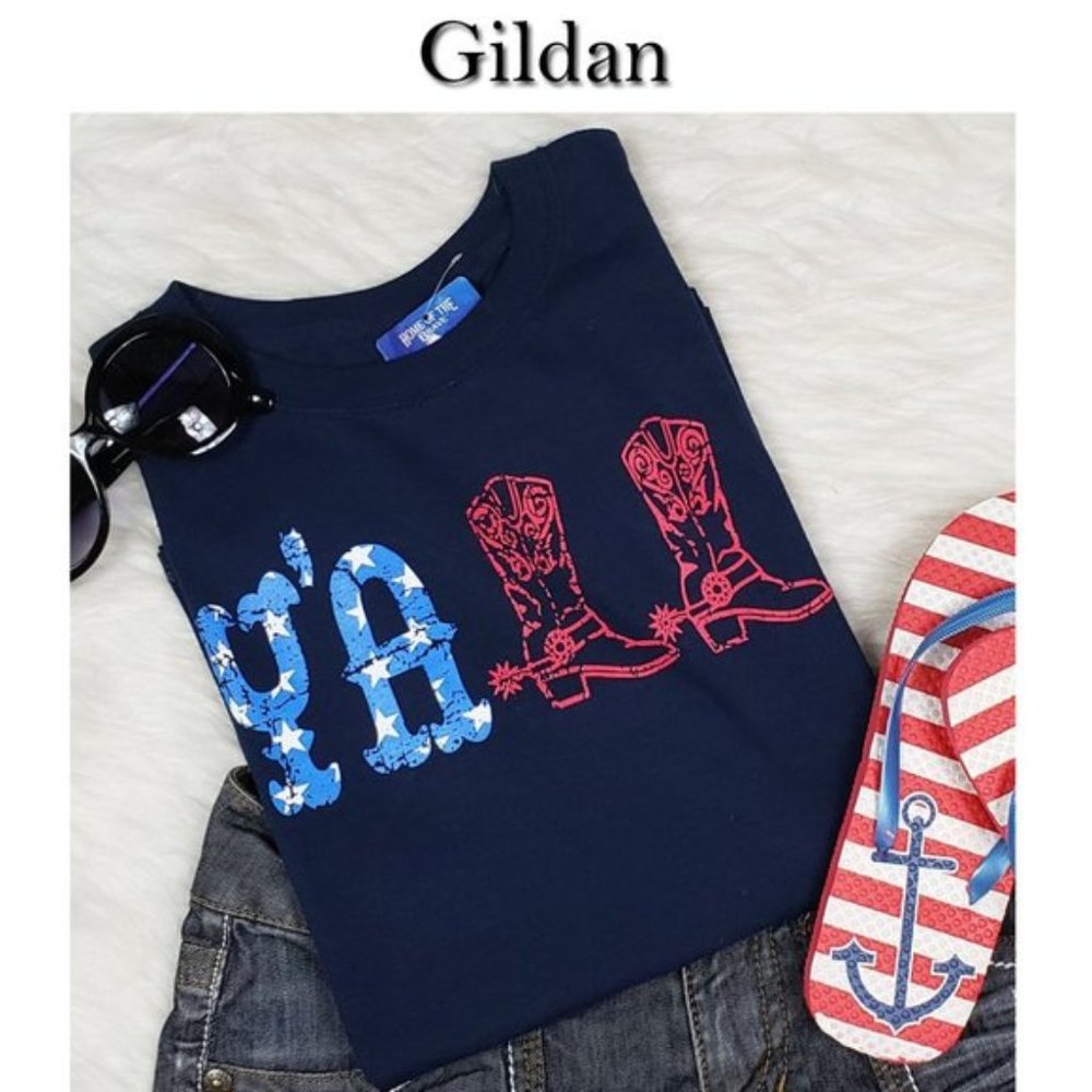 Gildan Ya'll Blue TShirt NWT Size Large